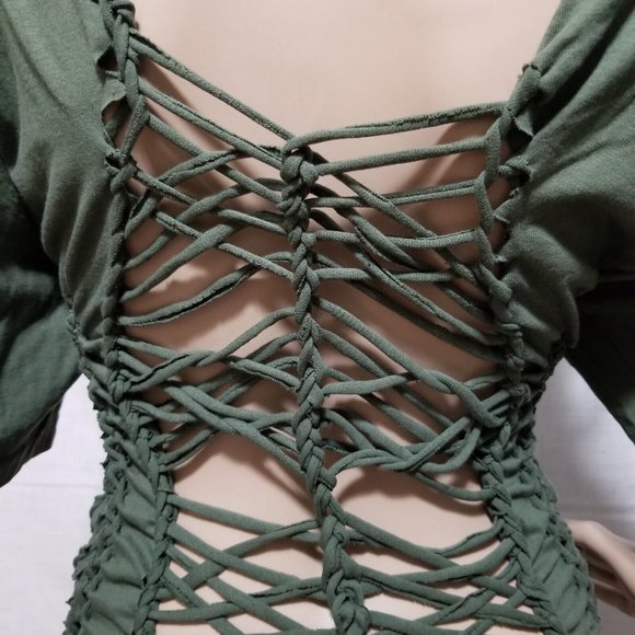 Altered Cut Up Key West Florida Printed Green Short Sleeve Shirt Women's Size XL - Picture 9 of 11